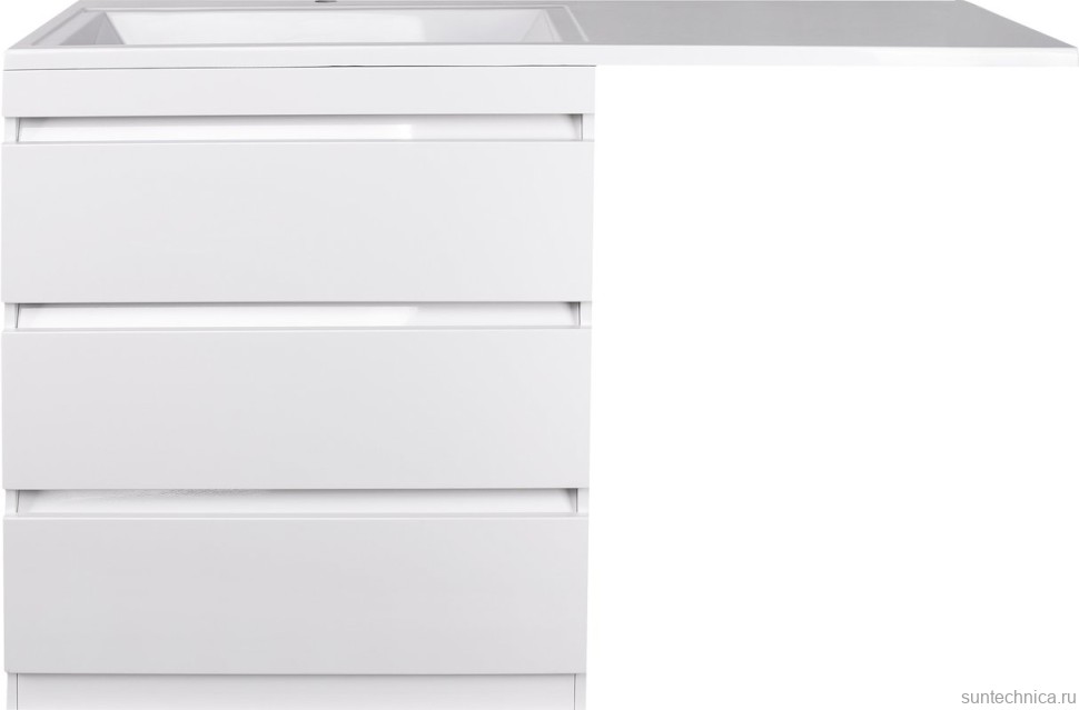 Мебель для ванной комнаты Style Line Даллас 150 Люкс Plus напольная, белая, 3 ящика L