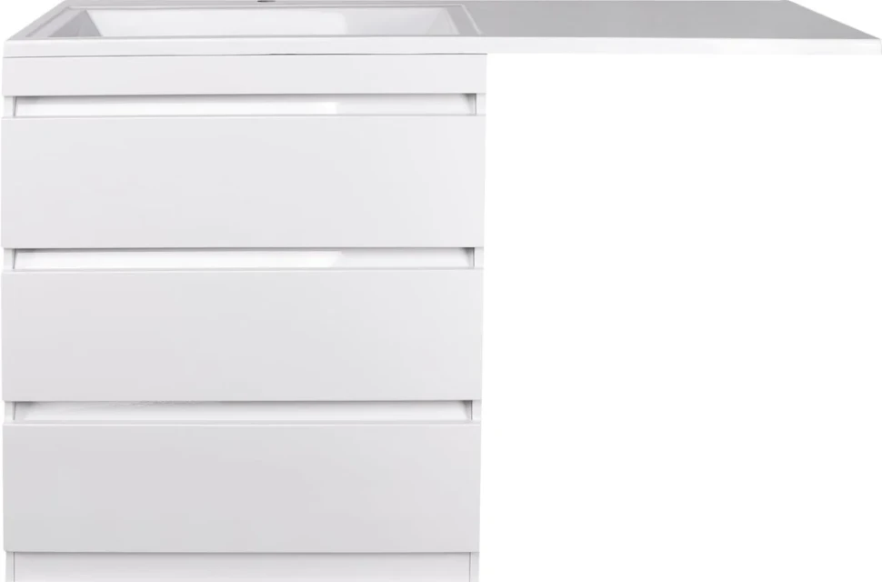 Мебель для ванной комнаты Style Line Даллас 150 Люкс Plus напольная, белая, 3 ящика L