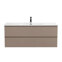 Тумба с раковиной BelBagno Kraft 120 подвесная, матовая бежевая, раковина bb1200etl