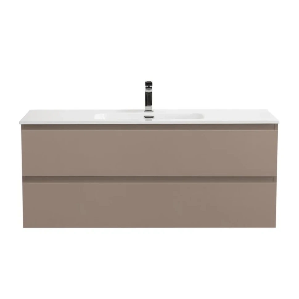 Тумба с раковиной BelBagno Kraft 120 подвесная, матовая бежевая, раковина bb1200etl