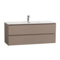 Тумба с раковиной BelBagno Kraft 120 подвесная, матовая бежевая, раковина bb1200etl