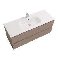 Тумба с раковиной BelBagno Kraft 120 подвесная, матовая бежевая, раковина bb1200etl