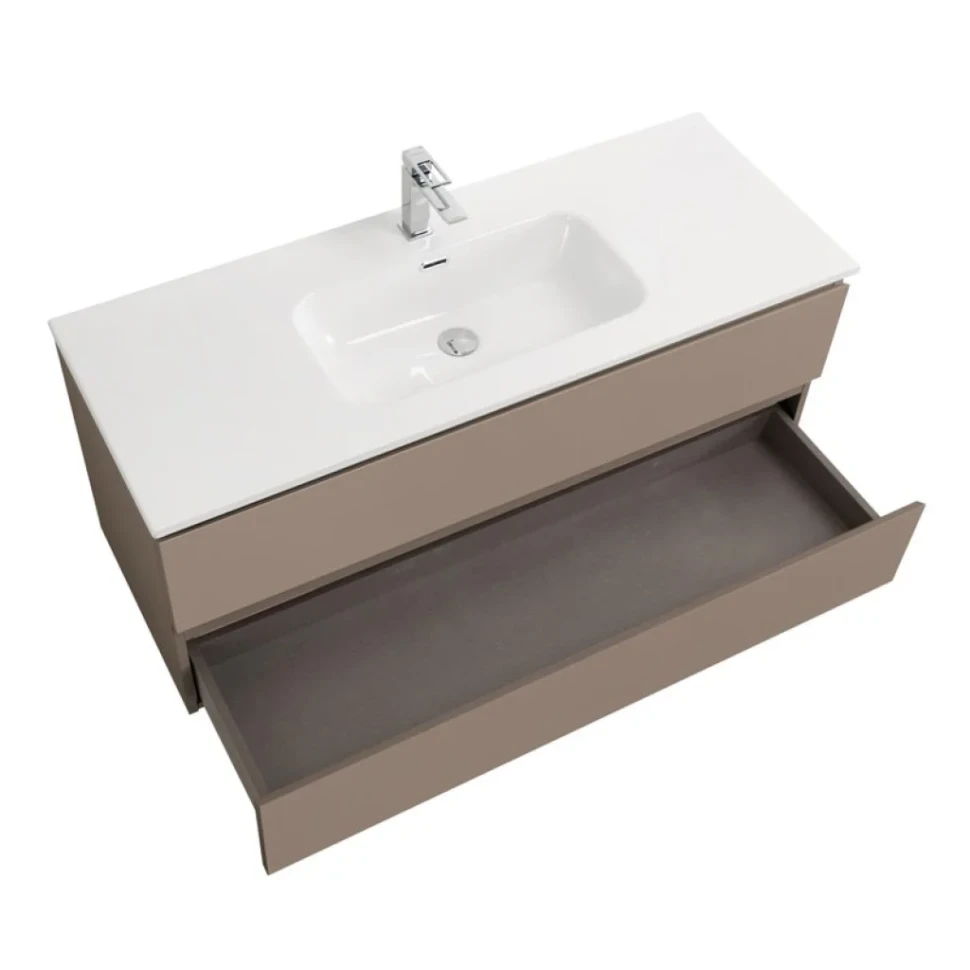 Тумба с раковиной BelBagno Kraft 120 подвесная, матовая бежевая, раковина bb1200etl