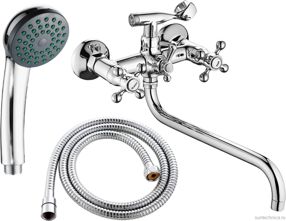 Смеситель с длинным изливом для ванны Fashun A2619 хром