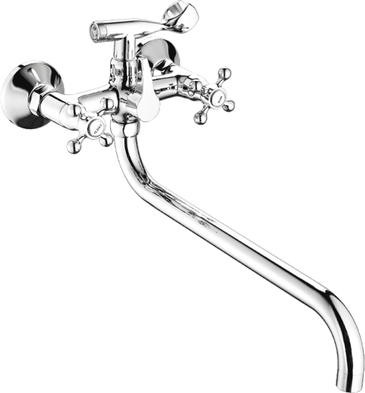 Смеситель с длинным изливом для ванны Fashun A2619 хром