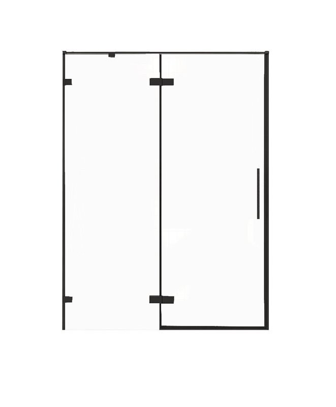 Душевая дверь в нишу Veconi Premium Alassio B 120x200, профиль матовый черный, стекло прозрачное