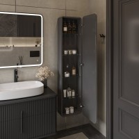 Мебель для ванной комнаты STWORKI Молде 95 антрацит, со столешницей