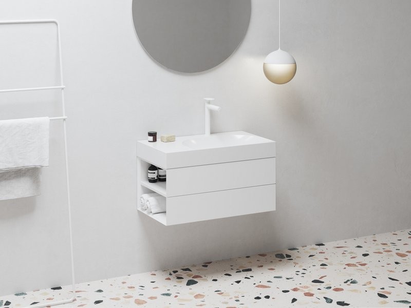 Тумба под раковину без столешницы Ravak Lite SD 80 L глянцевая белая