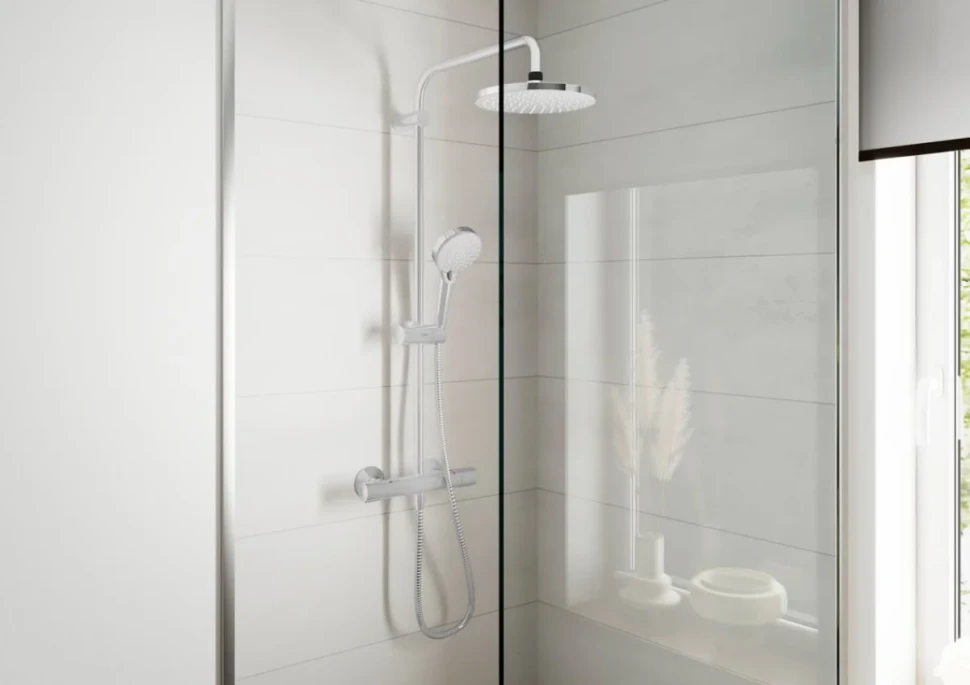 Душевая стойка Hansgrohe Vernis Shape 26318000 Showerpipe 200 1jet Green с термостатом, хром