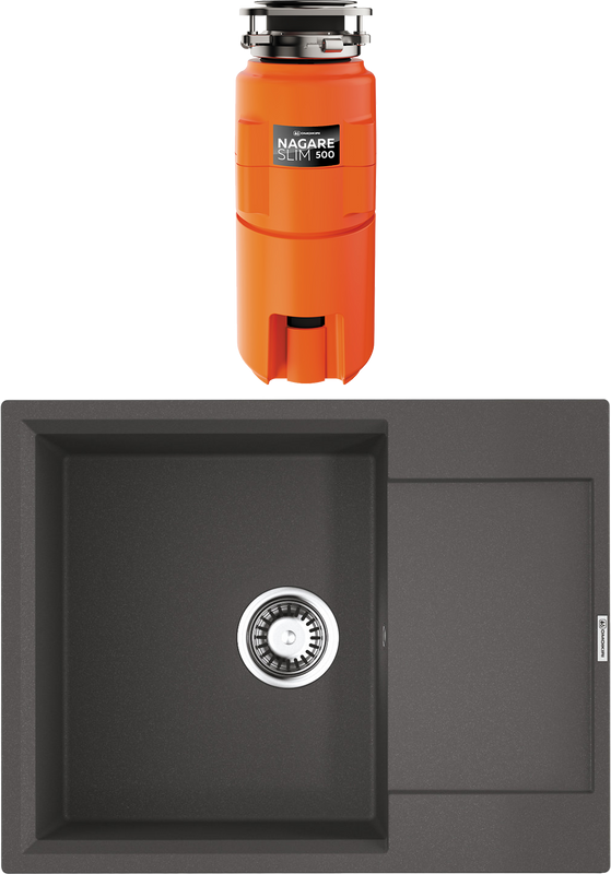 Комплект Мойка Omoikiri Daisen 65T-PL платина + Измельчитель Nagare slim 500