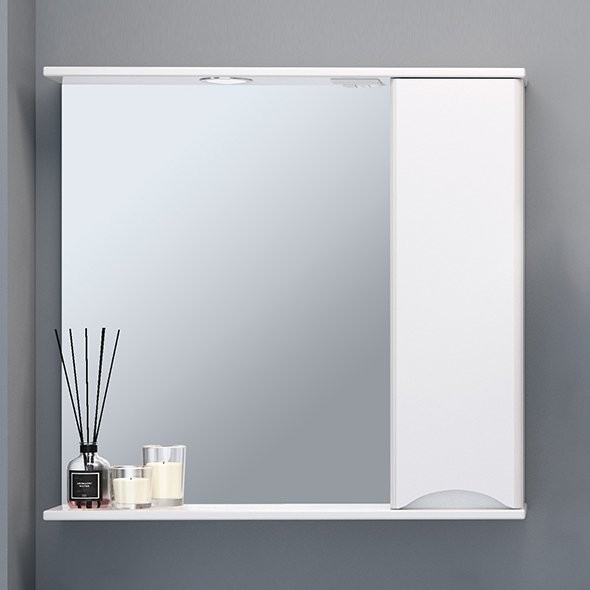 Зеркало Runo Афина 80 белое