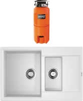 Комплект Мойка Omoikiri Daisen 78-2T-WH белая + Измельчитель Nagare slim 900