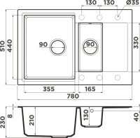 Комплект Мойка Omoikiri Daisen 78-2T-WH белая + Измельчитель Nagare slim 900