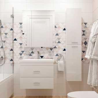 Мебель для ванной DIWO Ростов 70 белая, в современном стиле, с рисунком (гарнитур, комплект)