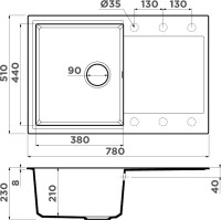 Комплект Мойка Omoikiri Daisen 78T-WH белая + Измельчитель Nagare slim 1250