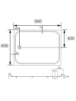Поддон для душа Abber AD3C098 90х80 см, белый