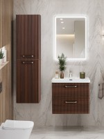 Мебель для ванной комнаты BelBagno Due 50 ручки матовый атласный никель, noce