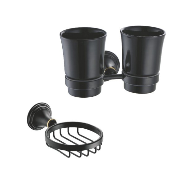 Набор Стакан Fixsen Luksor 71607B + Мыльница 71609B