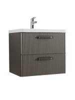 Тумба с раковиной BelBagno Due 60 ручки матовый темный никель, оружейная сталь