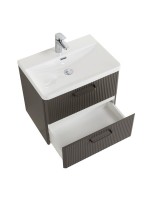 Тумба с раковиной BelBagno Due 60 ручки матовый темный никель, оружейная сталь