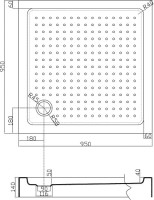 Поддон для душа Cezares Tray TRAY-A-A-95-15-W 95x95, с сифоном