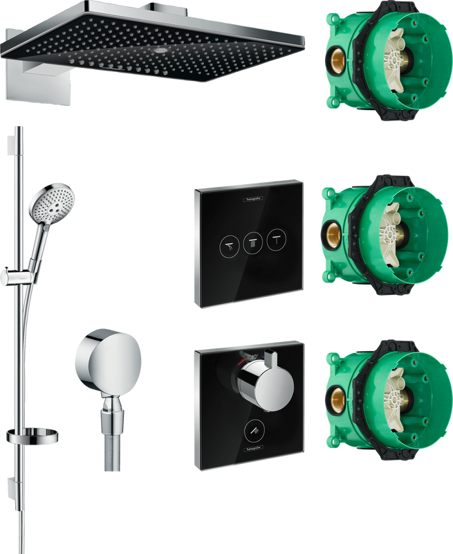 Душевой комплект Hansgrohe Rainmaker Select 460 (3 jet) 24007600 + 26631000 + 27506000 + 15735600 + 15736600
