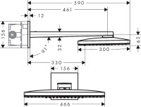 Душевой комплект Hansgrohe Rainmaker Select 460 (3 jet) 24007600 + 26631000 + 27506000 + 15735600 + 15736600