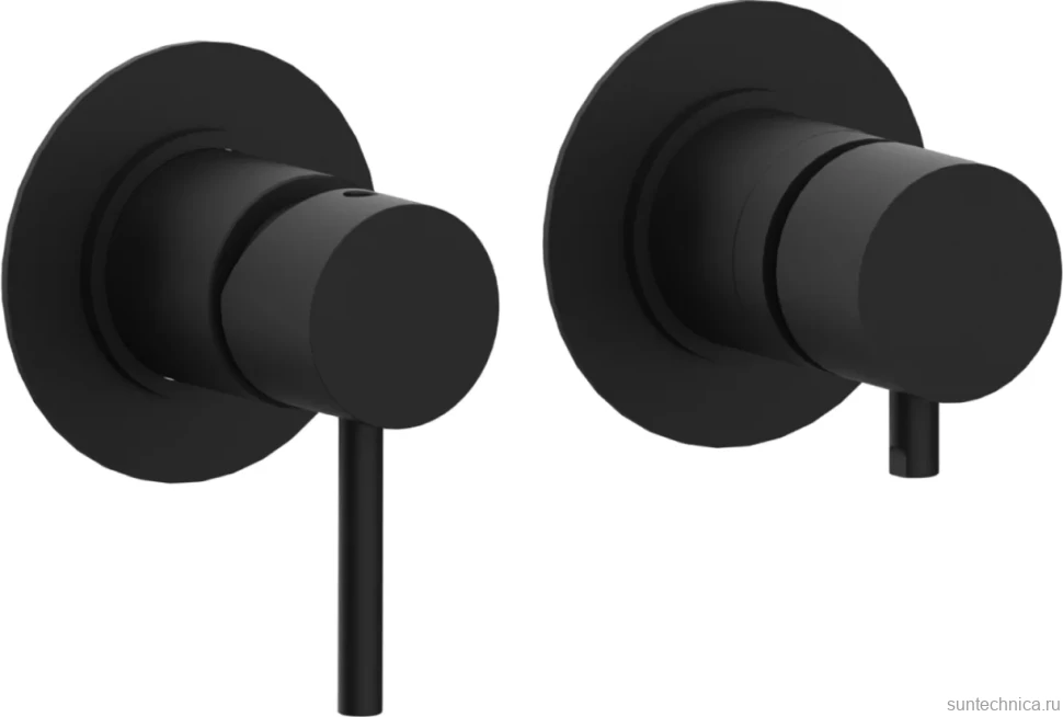 Встраиваемый смеситель для душа и ванны Remer X Style X96 С ВНУТРЕННЕЙ ЧАСТЬЮ, 2 потребителя, чёрный матовый