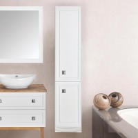 Шкаф пенал для ванной ASB-Woodline Каталина 35 белый