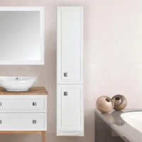 Шкаф пенал для ванной ASB-Woodline Каталина 35 белый
