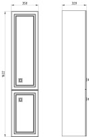 Шкаф пенал для ванной ASB-Woodline Каталина 35 белый