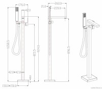 Смеситель напольный Groсenberg GB800 Золото