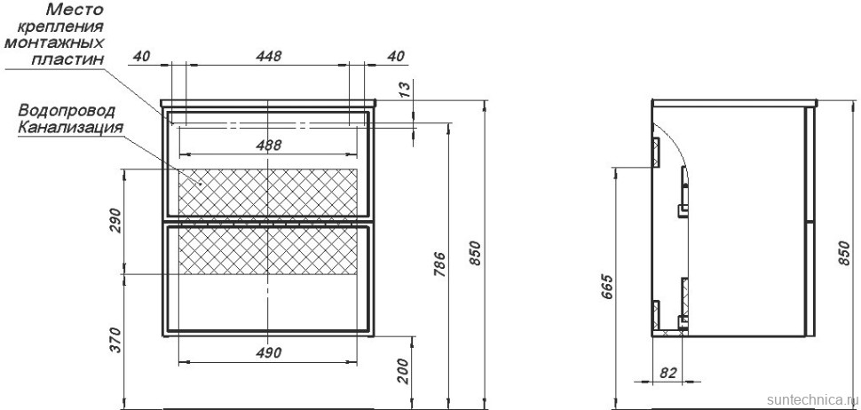 Тумба под раковину без столешницы Aquanet Арт 60 подвесная, мисти грин