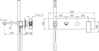 Встраиваемый смеситель для душа и ванны Boheme Qubic 474-2-CR С ВНУТРЕННЕЙ ЧАСТЬЮ, chrome