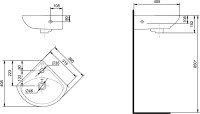 Раковина маленькая в туалет Santek Ирис 1WH110514 36, угловая
