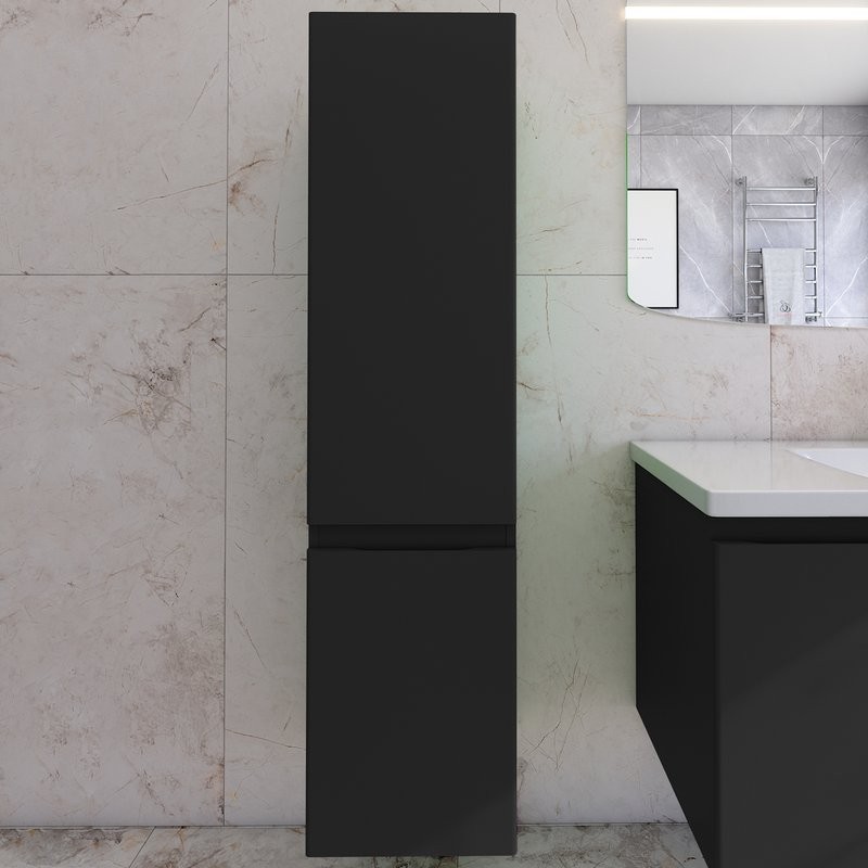 Шкаф-пенал для ванной Caprigo Forte 35 L черный