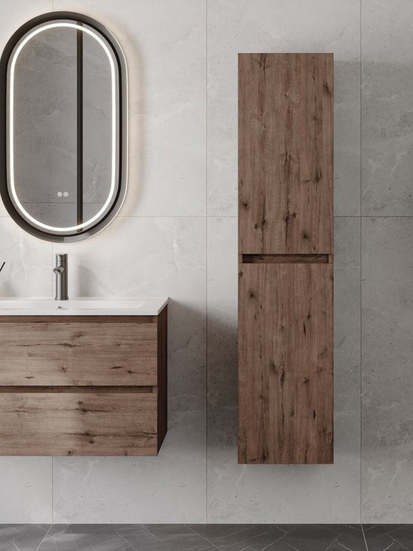 Шкаф-пенал для ванной Teymi Laina 35 L/R темный дуб