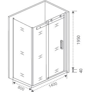 Душевой уголок Good Door Galaxy Galaxy WTW+SP-C-CH 140x80, профиль хром