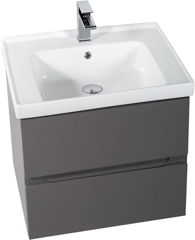 Тумба с раковиной Art&Max Techno подвесная, 60, смоки софт