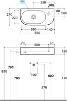 Раковина маленькая в туалет Globo Forty3 SCT55.BI*0 55 см