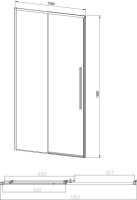 Душевая дверь в нишу Vincea Slim-N VDS-4SN130CLB 130 см, профиль черный