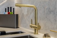 Комплект Смеситель Omoikiri Nagano PVD-G светлое золото + Фильтр Pure Drop Lite
