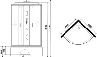 Душевая кабина Niagara Classic NG-2309-14F 100x100 см, с гидромассажем и пультом управления