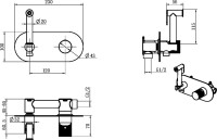 Гигиенический душ Boheme Stick 127-CRCR.2 со смесителем, С ВНУТРЕННЕЙ ЧАСТЬЮ, chrome, touch chrome