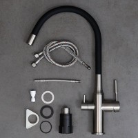 Смеситель для кухни Lemark Expert LM5083S-Black сталь, черный