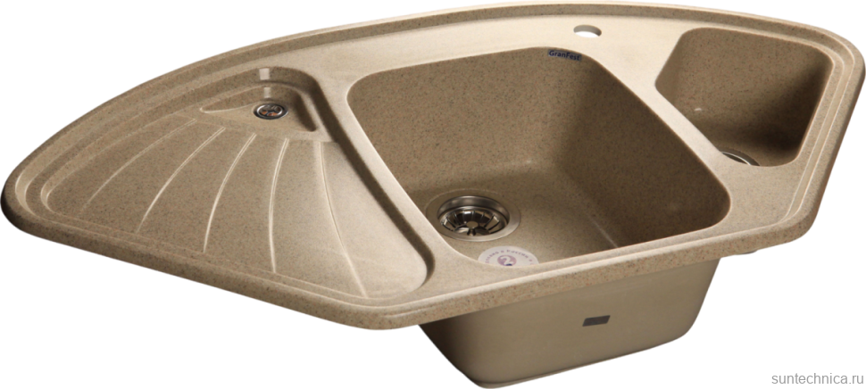 Комплект Мойка GranFest Corner C-1040 E песочный + Смеситель MEGA Mega