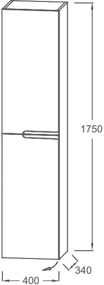 Шкаф пенал для ванной Jacob Delafon Nona EB1893LRU-G1C L, глянцевый белый