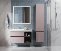 Шкаф пенал для ванной KERAMA MARAZZI Cubo 165 L мальва матовый