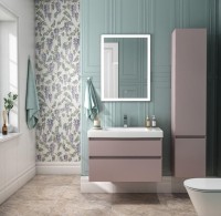 Шкаф пенал для ванной KERAMA MARAZZI Cubo 165 L мальва матовый