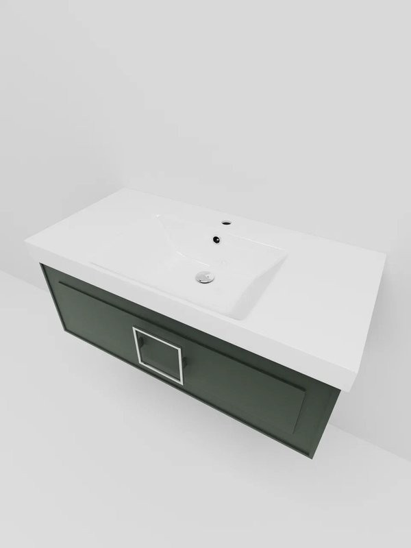 Мебель для ванной комнаты La Fenice Cubo 100 серая, ручка хром